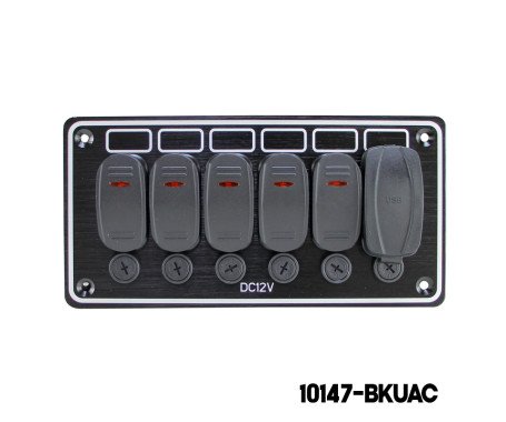 AAA - 5 Gang Switch Panel - With USB Ports ( Type A + Type C)